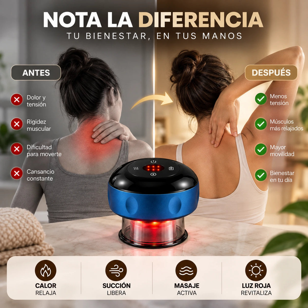 MASAJEADOR CON VENTOSA ELECTRICA